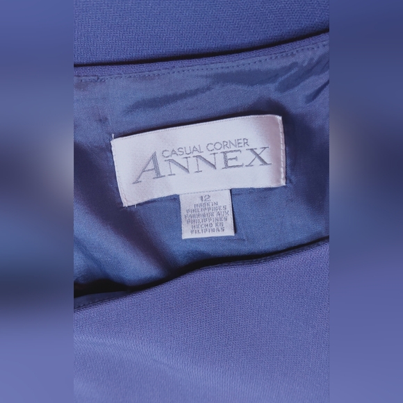 Casual Corner Purple Sleeveless Belted Sheath Dress Size 12 Lined Career Slit - Picture 8 of 14